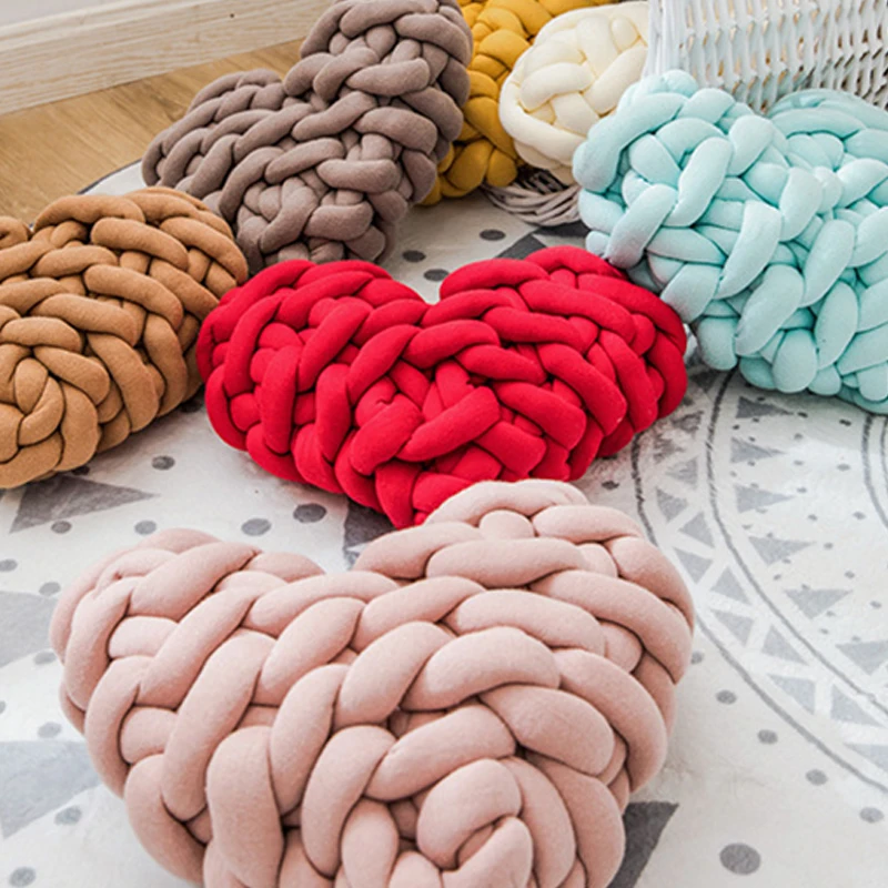 Soft Knot Cushion Plush Throw Pillow Heart Shaped Hand Woven Cushions Sofa Bed Decoration Home Decor Toys Doll Present For Kids
Soft Knot Cushion Plush Throw Pillow Heart Shaped Hand Woven Cushions Sofa Bed Decoration Home Decor Toys Doll Present For Kids