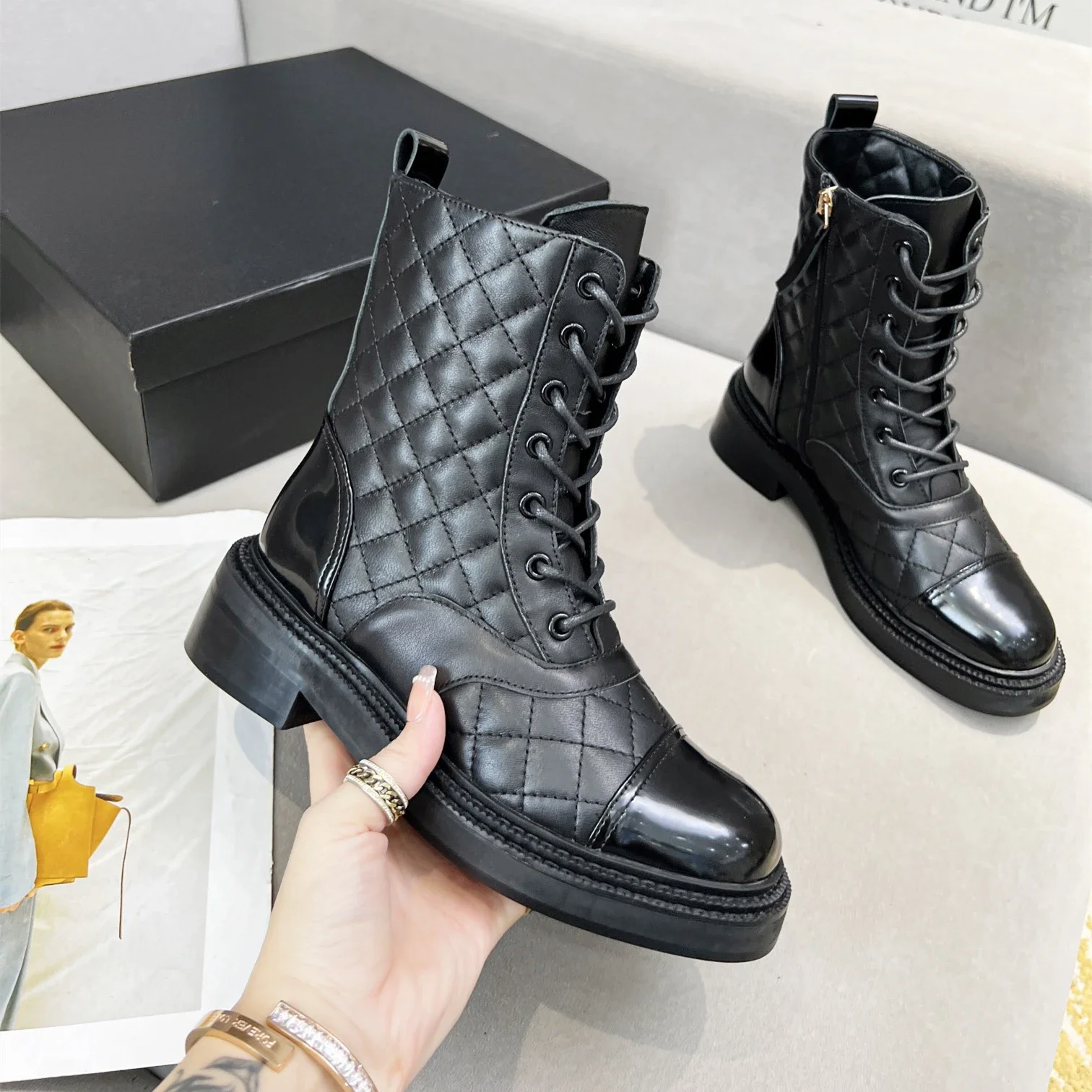 Shoes For Women Size35-41 Genuine Leather Boots Med Heels Sewing Ankle Boots Designer Shoes Round Toe Zipper Zapatillas Mujer
Shoes For Women Size35-41 Genuine Leather Boots Med Heels Sewing Ankle Boots Designer Shoes Round Toe Zipper Zapatillas Mujer