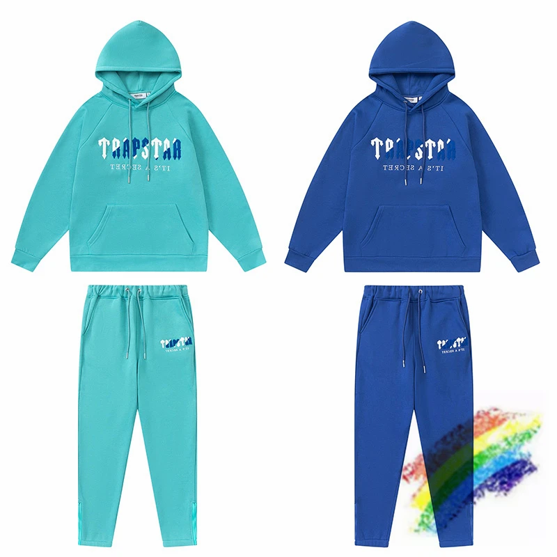 Blue Towel Embroidered Trapstar Hoodie Men Women Top Version Cyan-blue Hooded Set Suit
Blue Towel Embroidered Trapstar Hoodie Men Women Top Version Cyan-blue Hooded Set Suit