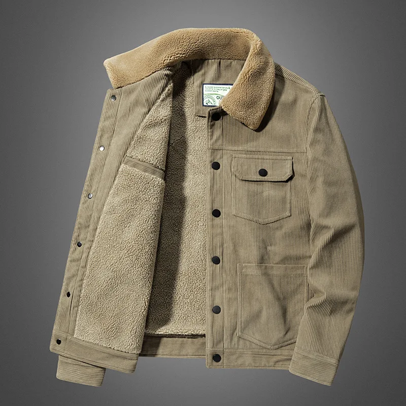 Men Loose Cotton Jacket Fleece Thick Jackets Male Casual Overcoat Multi-Pocket Solid Color Warm Long Sleeve Single Breasted Coat
Men Loose Cotton Jacket Fleece Thick Jackets Male Casual Overcoat Multi-Pocket Solid Color Warm Long Sleeve Single Breasted Coat