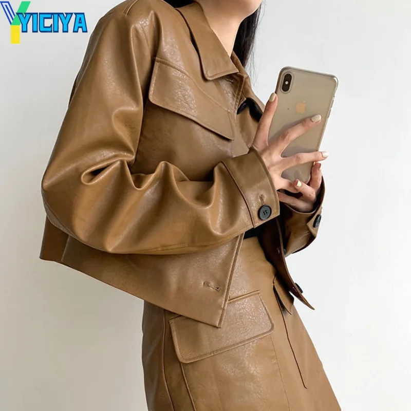 YICIYA Set Of Two Fashion Pieces For Women Skirt Suit Short Leather Jacket & High Waist Skirts Fashion Tide 2022 Office Lady Y2k
YICIYA Set Of Two Fashion Pieces For Women Skirt Suit Short Leather Jacket & High Waist Skirts Fashion Tide 2022 Office Lady Y2k