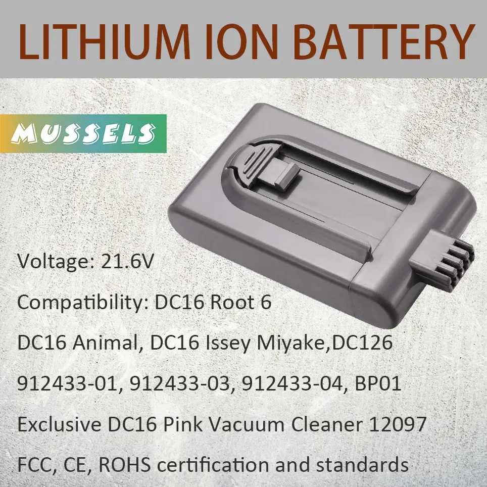21.6V brand new battery compatible with DC16 DC12 DC16 Animal Pink Motorhead 12097 912433-01 912433-03 BP01 Root 6
21.6V brand new battery compatible with DC16 DC12 DC16 Animal Pink Motorhead 12097 912433-01 912433-03 BP01 Root 6
