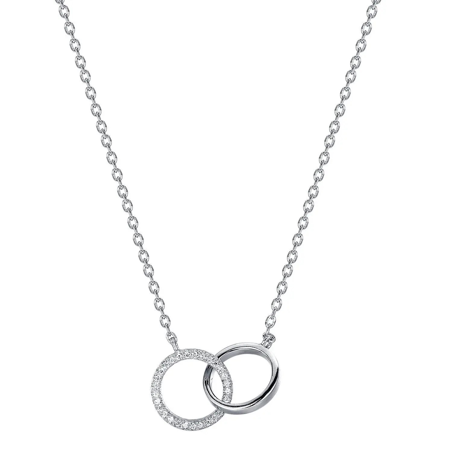best-selling 925S silver advanced double-ring interlocking diamond pendant clavicle simple classic female necklace female
best-selling 925S silver advanced double-ring interlocking diamond pendant clavicle simple classic female necklace female