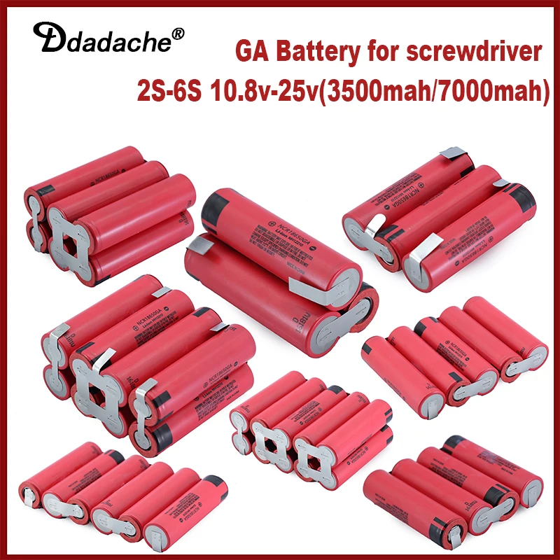 18650 GA 3500mAh 7000mAh 20amps 3S 4S 5S 6S 8S 7.4V 12.6V 14.8V 18V 25.2V 29.6V for Screwdriver Batteries Weld Battery Pack
18650 GA 3500mAh 7000mAh 20amps 3S 4S 5S 6S 8S 7.4V 12.6V 14.8V 18V 25.2V 29.6V for Screwdriver Batteries Weld Battery Pack