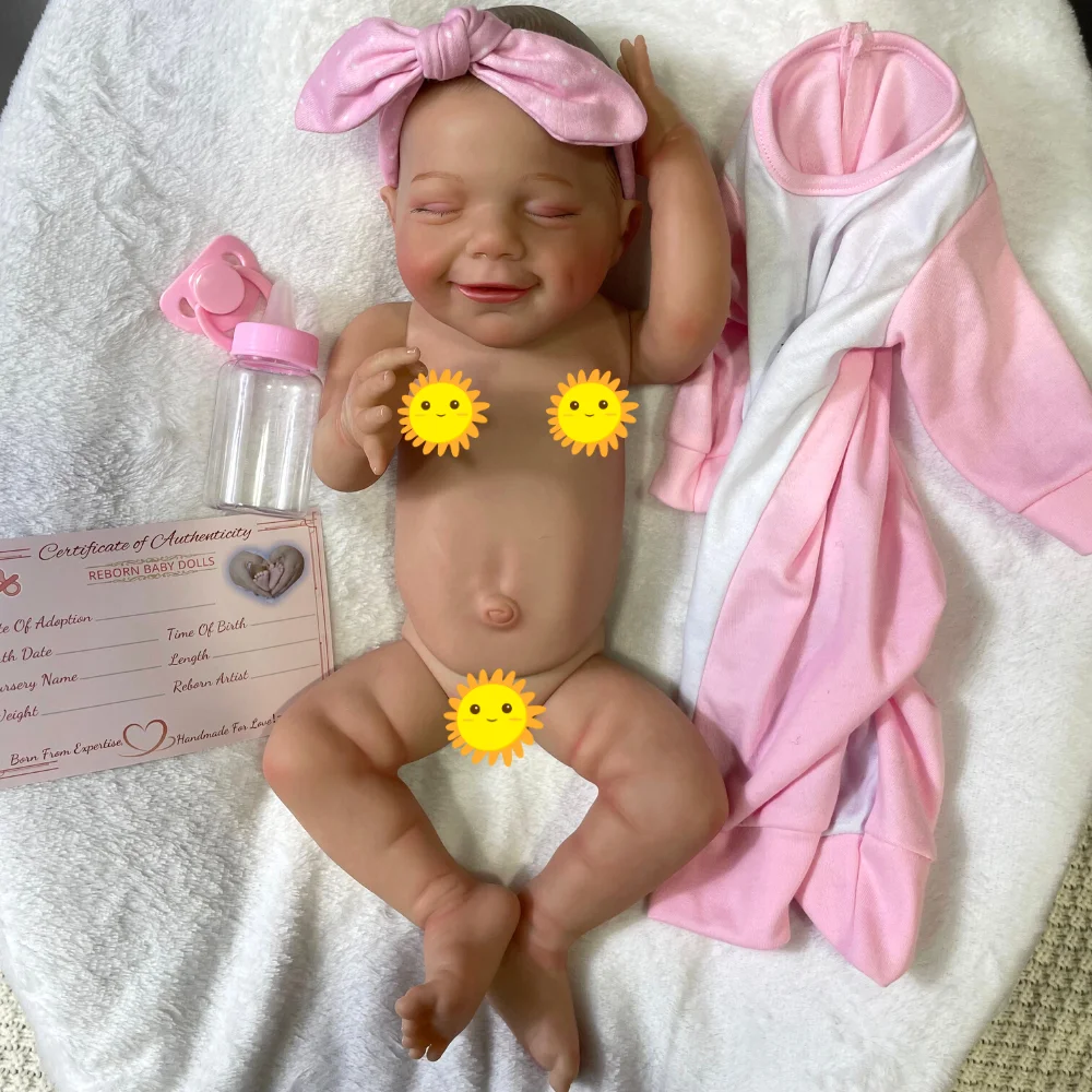 50CM Realistic Bebe Already Painted Reborn Doll April Full Vinyl Washable Body Smile Girl Lifelike Newborn Toy Figure Gifts
50CM Realistic Bebe Already Painted Reborn Doll April Full Vinyl Washable Body Smile Girl Lifelike Newborn Toy Figure Gifts