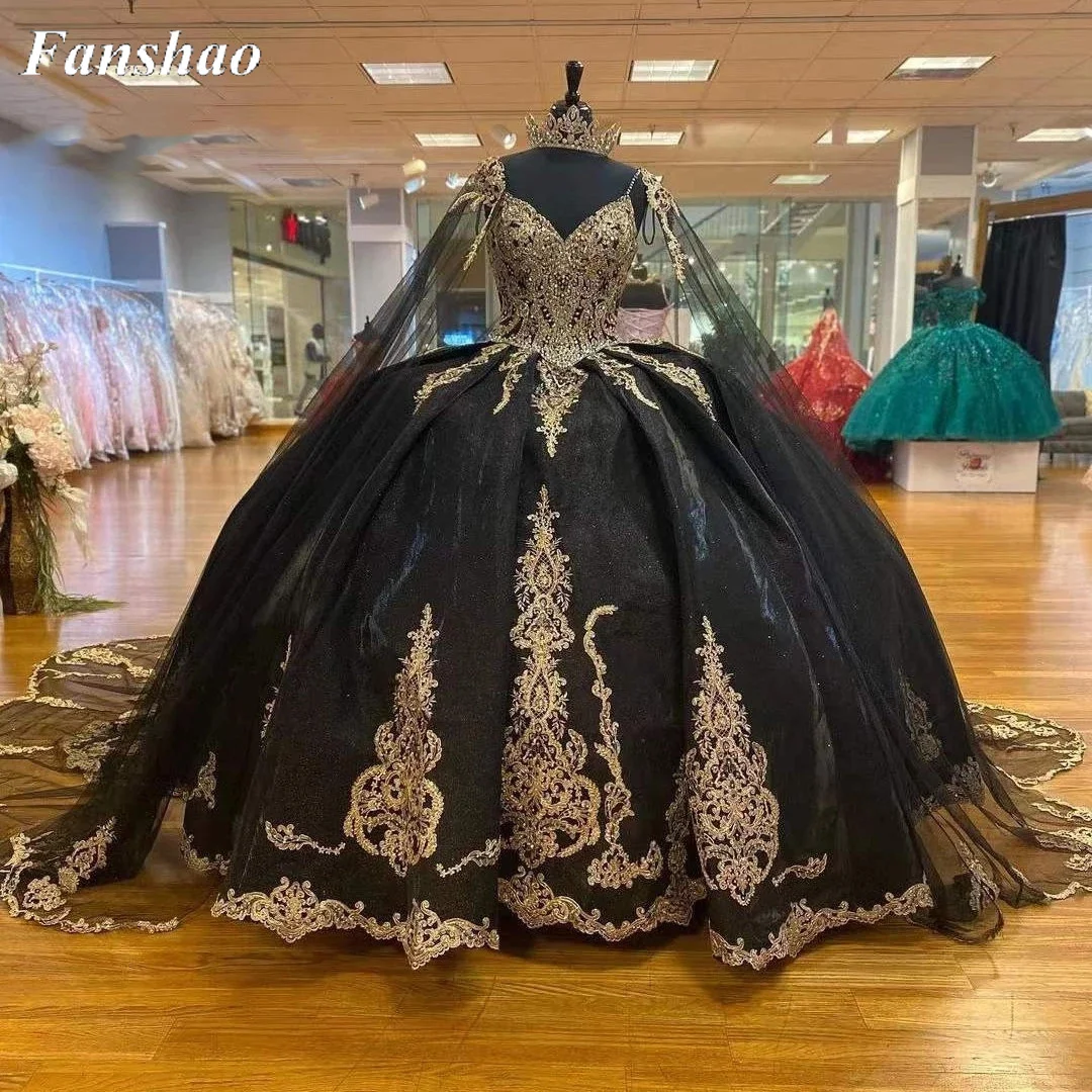 Fanshao wd700 Ball Gowns Quinceanera Dresses With Cape Beads Sequined Appliques Prom Party Princess Vestidos De 15 Años
Fanshao wd700 Ball Gowns Quinceanera Dresses With Cape Beads Sequined Appliques Prom Party Princess Vestidos De 15 Años