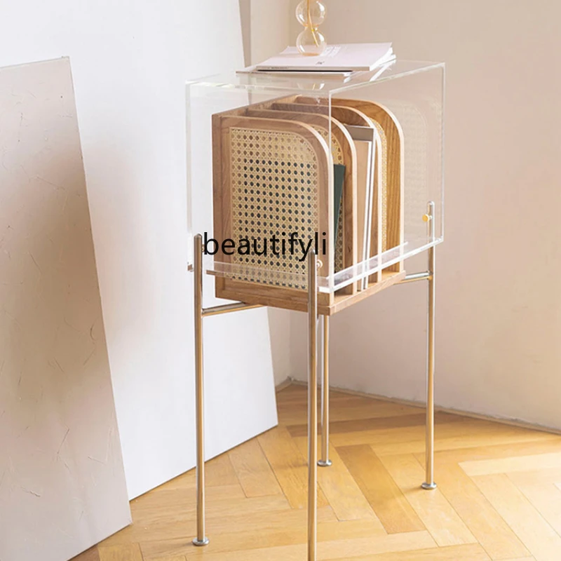 HJ Magazine Cabinet Rattan Metal Acrylic Floor Small Bookshelf Side Cabinet Japanese Retro Bedside Table
HJ Magazine Cabinet Rattan Metal Acrylic Floor Small Bookshelf Side Cabinet Japanese Retro Bedside Table