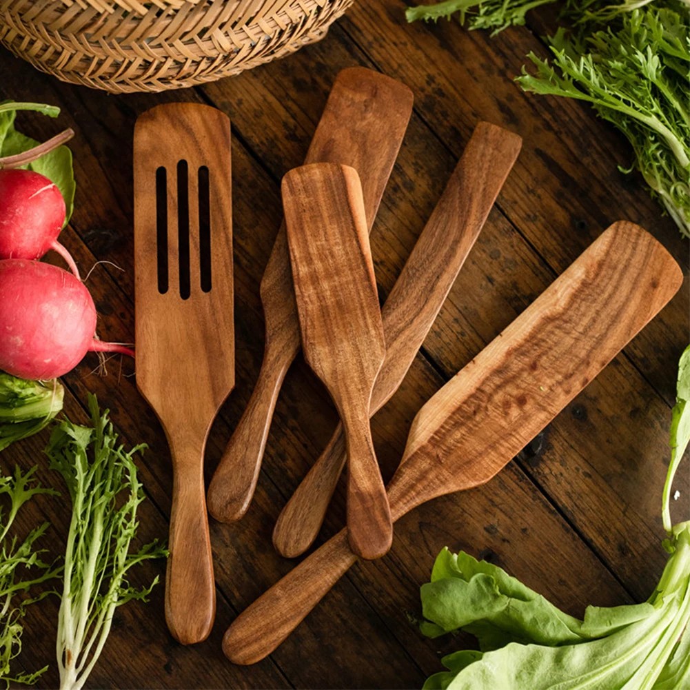 5pcs/set Teak Natural Wood Tableware Set Pure natural pollution-free Non-Stick Spatulas for Cooking Mixing Stirring
5pcs/set Teak Natural Wood Tableware Set Pure natural pollution-free Non-Stick Spatulas for Cooking Mixing Stirring