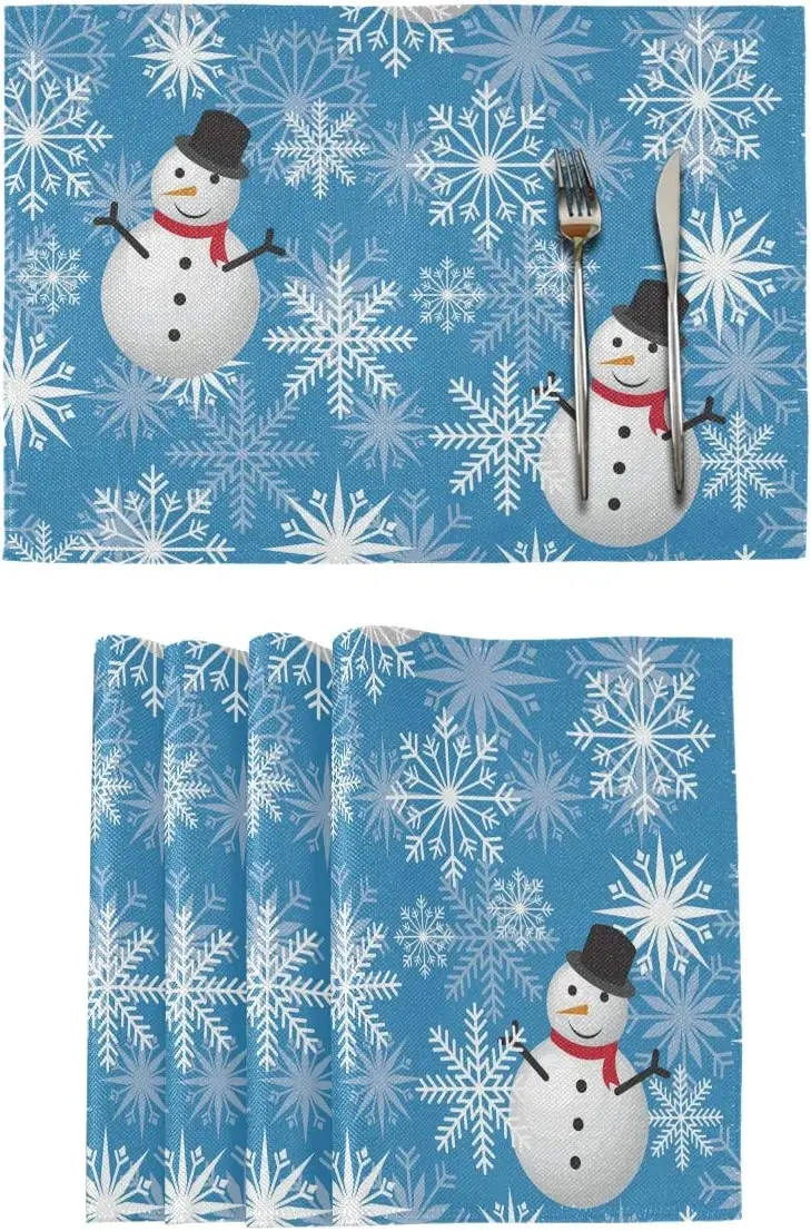 Christmas Winter Snowman Placemats Tables Mats Set of 4 for Kitchen Dining Xmas New Year Snowflake Double Sided Tablemats Place
Christmas Winter Snowman Placemats Tables Mats Set of 4 for Kitchen Dining Xmas New Year Snowflake Double Sided Tablemats Place