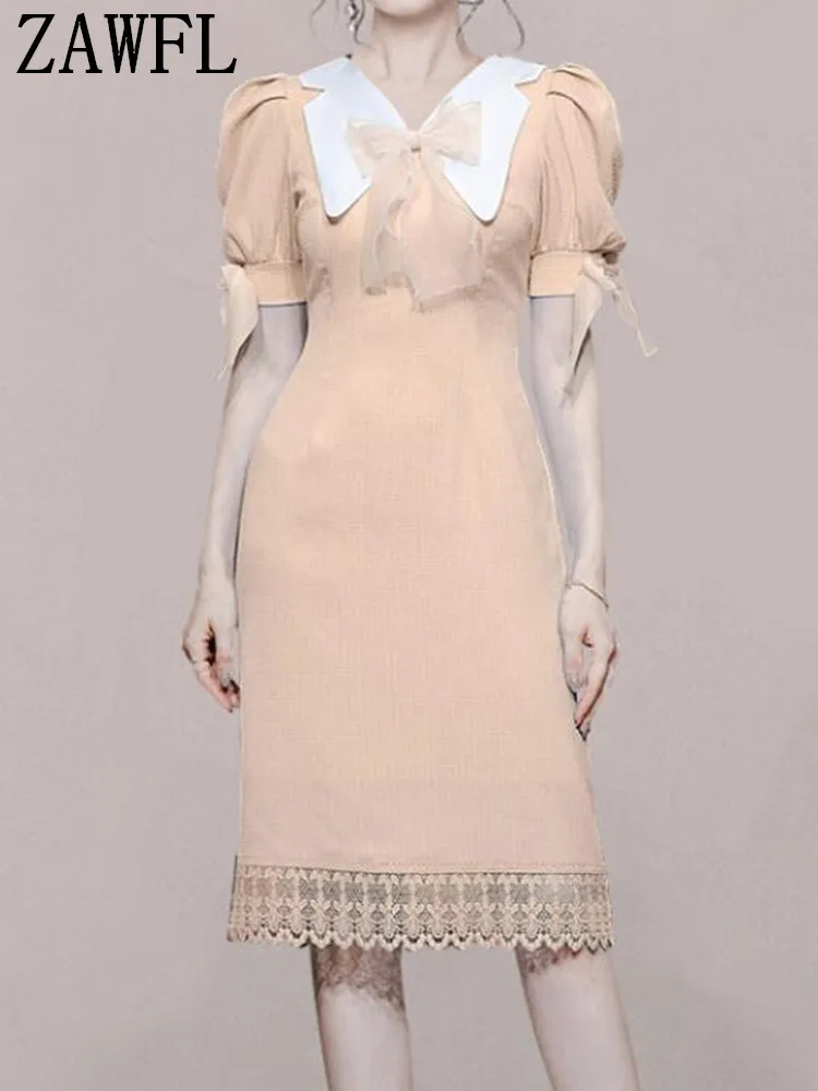 ZAWFL 2022 Retro Cross Bandage Tie Bow Front Swing Lace Dress Women Elastic Back Puff Sleeve Midi Holiday Robe Vestido
ZAWFL 2022 Retro Cross Bandage Tie Bow Front Swing Lace Dress Women Elastic Back Puff Sleeve Midi Holiday Robe Vestido
