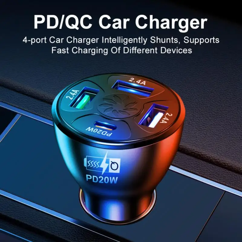 PD Car Charger 20W Fast Charging Cigarette Lighter Plug 3 USB Auto Charger Quick Charge Power Adapter For iphone Samsung
PD Car Charger 20W Fast Charging Cigarette Lighter Plug 3 USB Auto Charger Quick Charge Power Adapter For iphone Samsung