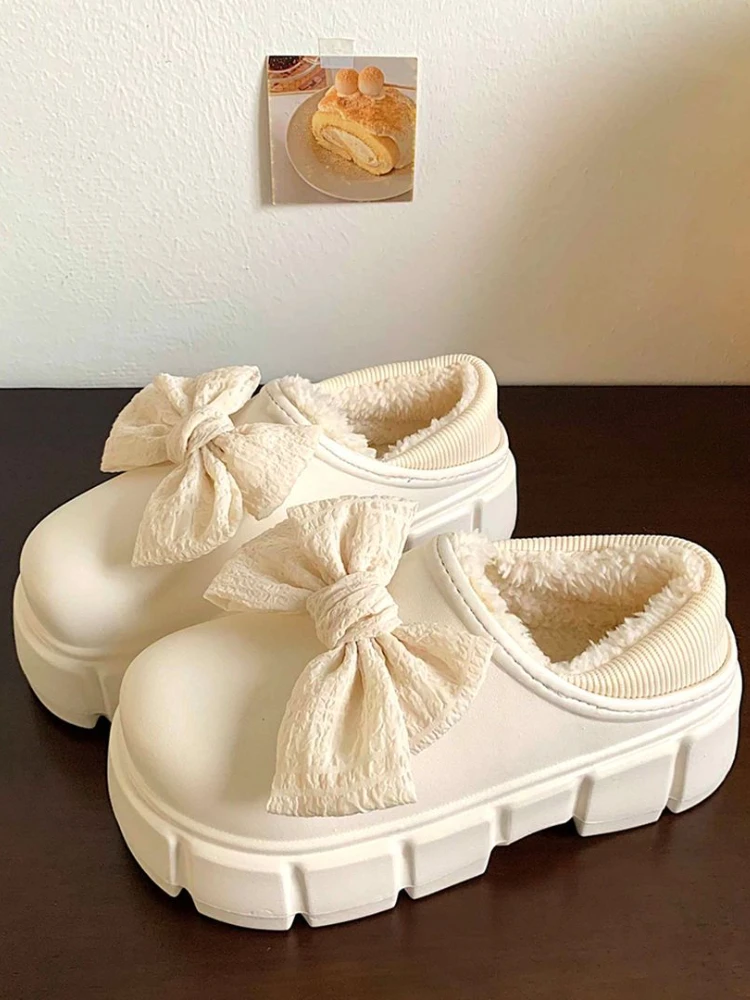 Sweet Fairy Plush Slippers Women Japanese Style Bow Kawaii Outwear Platform Shoes Female Pure Color Casual Slippers Autumn 2022
Sweet Fairy Plush Slippers Women Japanese Style Bow Kawaii Outwear Platform Shoes Female Pure Color Casual Slippers Autumn 2022