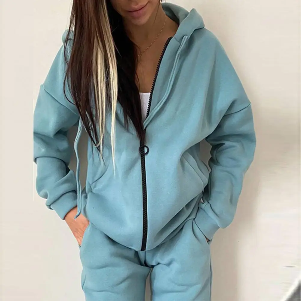 Chic Women Tracksuit Solid Color Elastic Cuff Long Pants Autumn Hoodie Pants Set Casual Autumn Hoodie Pants Set for Sports
Chic Women Tracksuit Solid Color Elastic Cuff Long Pants Autumn Hoodie Pants Set Casual Autumn Hoodie Pants Set for Sports