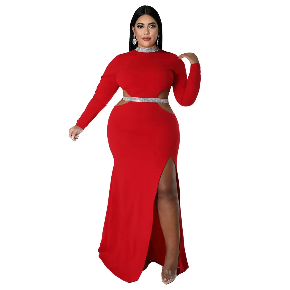 Fashion Women Dress Plus Size Sexy Waistless Split Party Dresses Elegant Solid Color Long Sleeve Banquet Birthday Evening Dress
Fashion Women Dress Plus Size Sexy Waistless Split Party Dresses Elegant Solid Color Long Sleeve Banquet Birthday Evening Dress