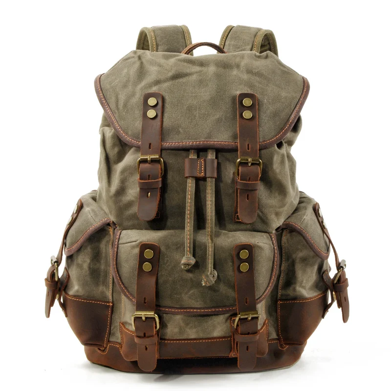 Men's Outdoor Bags Shoulder Casual Student Camping Bag Large Capacity Travel Backpack Canvas Leather Climbing Bag Nature Hike
Men's Outdoor Bags Shoulder Casual Student Camping Bag Large Capacity Travel Backpack Canvas Leather Climbing Bag Nature Hike