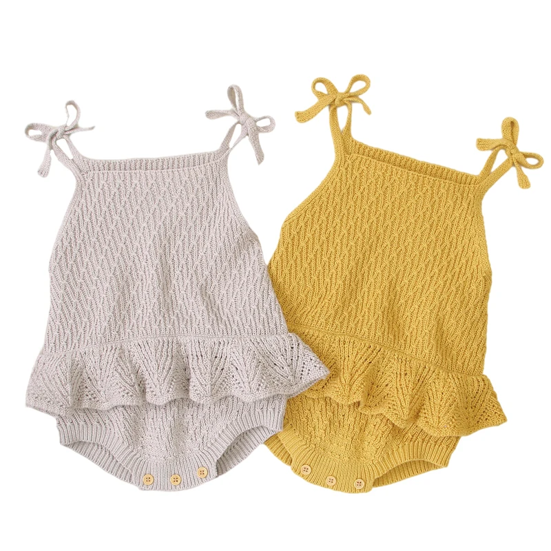 Baby Bodysuit Cute Newborn Girl Outfits Baby Clothes Tops Fashion Summer Toddler Infant Strap Jumpsuit Knitted Kids Clothing
Baby Bodysuit Cute Newborn Girl Outfits Baby Clothes Tops Fashion Summer Toddler Infant Strap Jumpsuit Knitted Kids Clothing