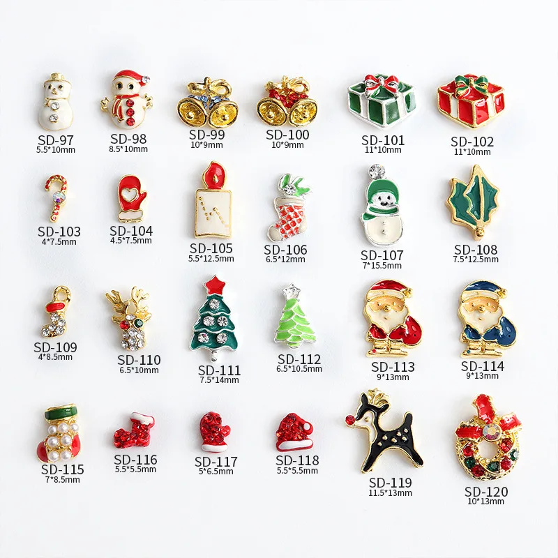 10PCS Glitter Diamonds Christmas Tree Snowman Santa Red Gloves Deer Alloy Nail Art Rhinestones Jewel Manicure X'mas Ornaments
10PCS Glitter Diamonds Christmas Tree Snowman Santa Red Gloves Deer Alloy Nail Art Rhinestones Jewel Manicure X'mas Ornaments