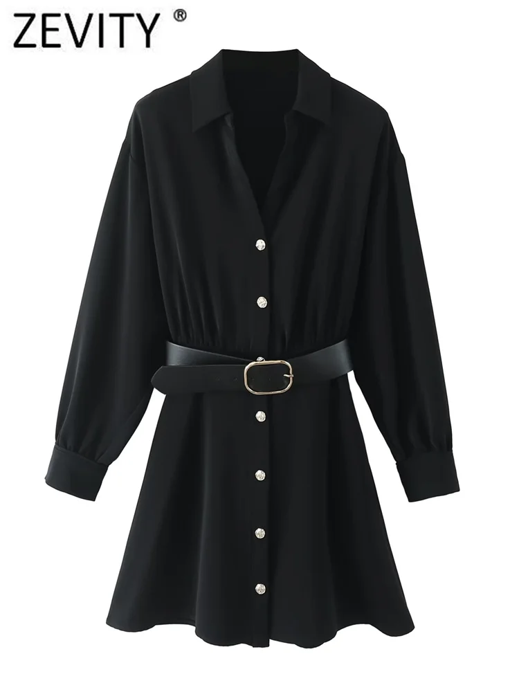 Zevity Women Fashion Turn Down Collar Buckles Sashes Mini Shirt Dress Office Lady Chic Buttons Business A Line Vestidos DS2971
Zevity Women Fashion Turn Down Collar Buckles Sashes Mini Shirt Dress Office Lady Chic Buttons Business A Line Vestidos DS2971