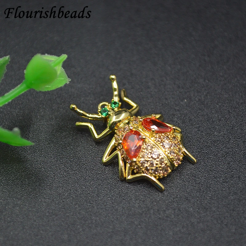 Cute Animals Ladybug Pendant Red CZ Beads Setting Gold Plated Anti Fadings DIY Necklace Jewelry Making Suppliers
Cute Animals Ladybug Pendant Red CZ Beads Setting Gold Plated Anti Fadings DIY Necklace Jewelry Making Suppliers