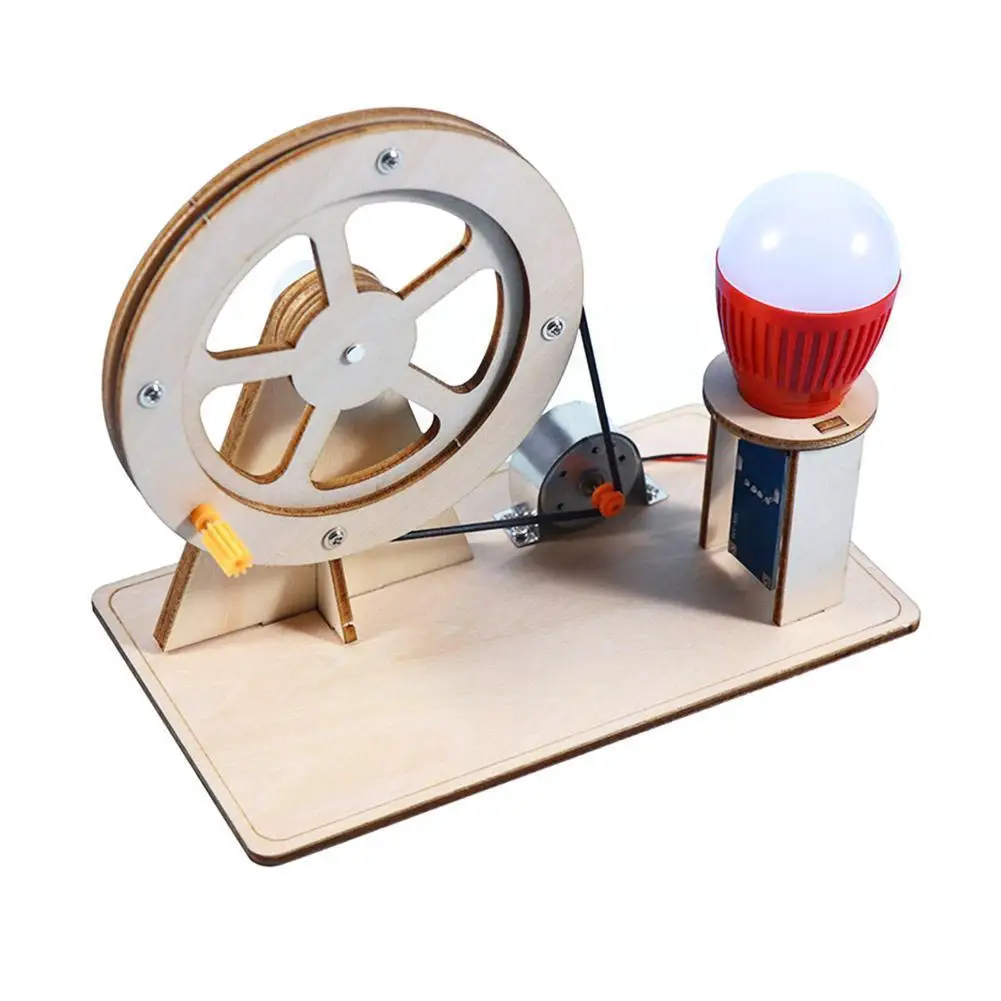 

DIY Мини ручной генератор, научный эксперимент, набор, образовательная модель, электрическая игрушка, мощность детской, ручной Мотор G2B8