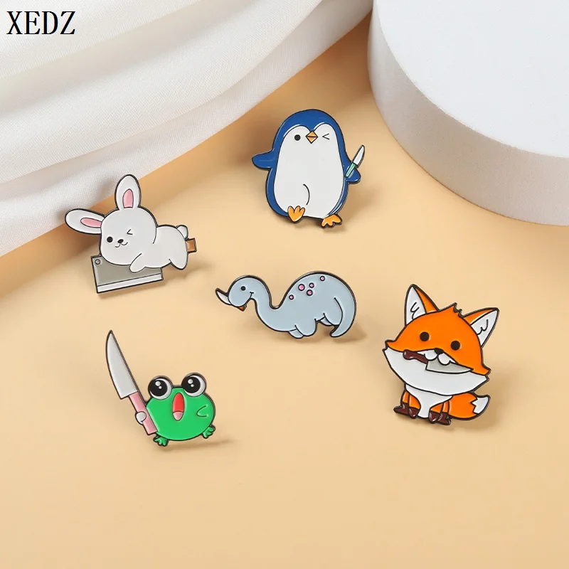 Cartoon Animal Enamel Pin Custom Total Frog Dinosaur Penguin Rabbit Fox Brooch Clothes Pack Fashion Jewelry Gift Kids Accessorie
Cartoon Animal Enamel Pin Custom Total Frog Dinosaur Penguin Rabbit Fox Brooch Clothes Pack Fashion Jewelry Gift Kids Accessorie