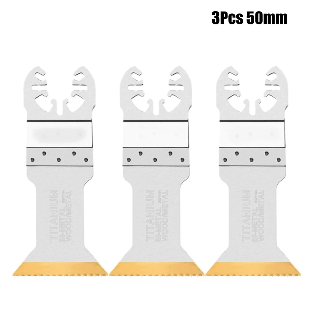3/6pcs Titanium Coated Bi-Metal Oscillating Multitool Multi-Function Saw Blade For Wood Metal Plastic Cutting
3/6pcs Titanium Coated Bi-Metal Oscillating Multitool Multi-Function Saw Blade For Wood Metal Plastic Cutting