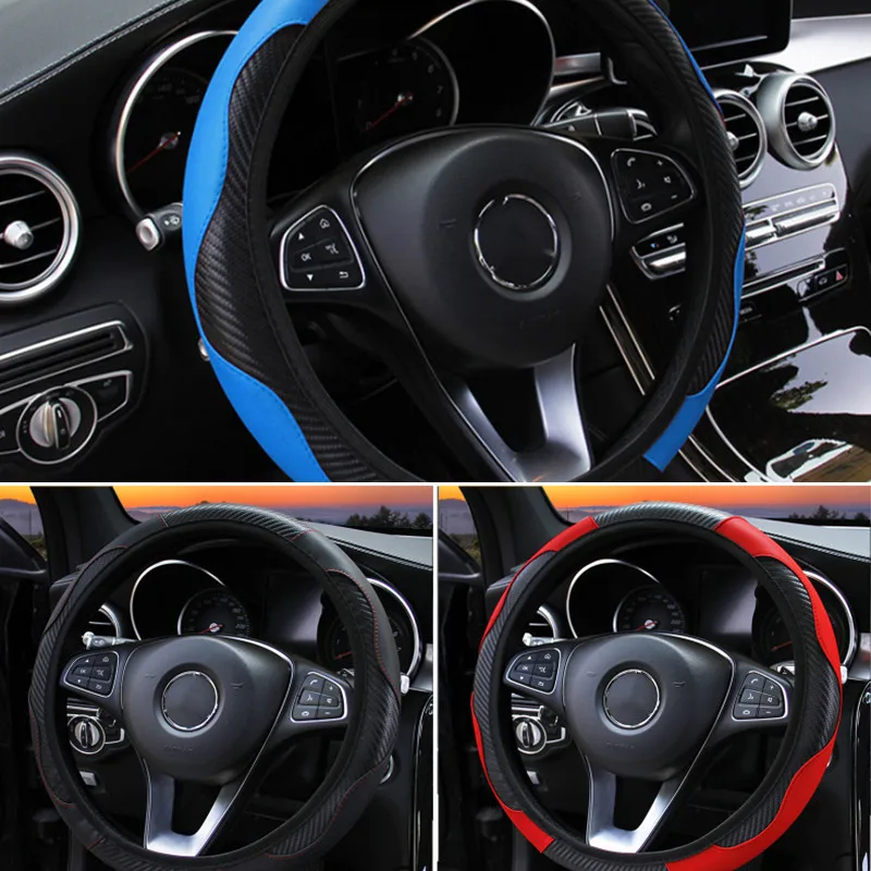 Car Steering Wheel Cover Anti Slip Carbon Fiber Leather Universal 37-38CM Steering Covers Auto Interior Decoration Accessories
Car Steering Wheel Cover Anti Slip Carbon Fiber Leather Universal 37-38CM Steering Covers Auto Interior Decoration Accessories