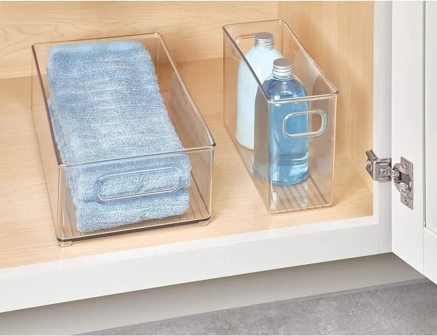 Plastic Stackable Cabinet Organizer Bin with Handles, Clear, 14.6" X 8" X 4", Food Storage Containers, Container, Kitchen Items
Plastic Stackable Cabinet Organizer Bin with Handles, Clear, 14.6" X 8" X 4", Food Storage Containers, Container, Kitchen Items