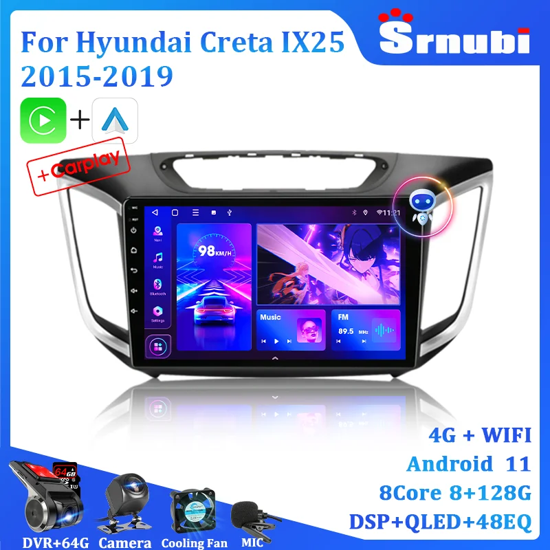 Автомобильный радиоприемник Srnubi Android для Hyundai Creta Ix25 2015-2019 2 Din мультимедийный плеер навигация GPS Carplay стерео аудио DVD
Автомобильный радиоприемник Srnubi Android для Hyundai Creta Ix25 2015-2019 2 Din мультимедийный плеер навигация GPS Carplay стерео аудио DVD