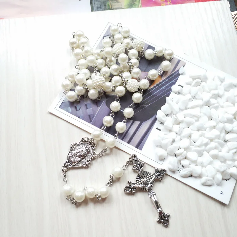 Pearl Long Catholic Necklace Cross Pendant Rosary Necklace Religious Jewelry men's and women's long pendant necklace
Pearl Long Catholic Necklace Cross Pendant Rosary Necklace Religious Jewelry men's and women's long pendant necklace