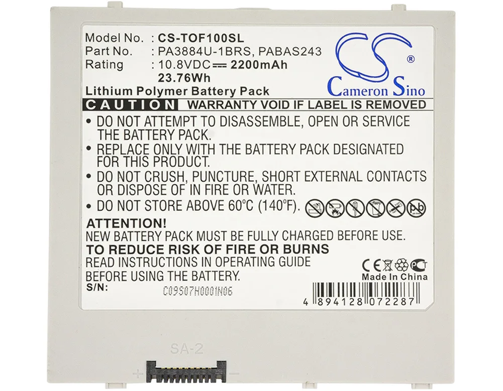 Generic 2200mA Battery for Toshiba 10 Thrive,AT100,AT100-001,AT100-002,AT100-100,AT105-T1016
Generic 2200mA Battery for Toshiba 10 Thrive,AT100,AT100-001,AT100-002,AT100-100,AT105-T1016