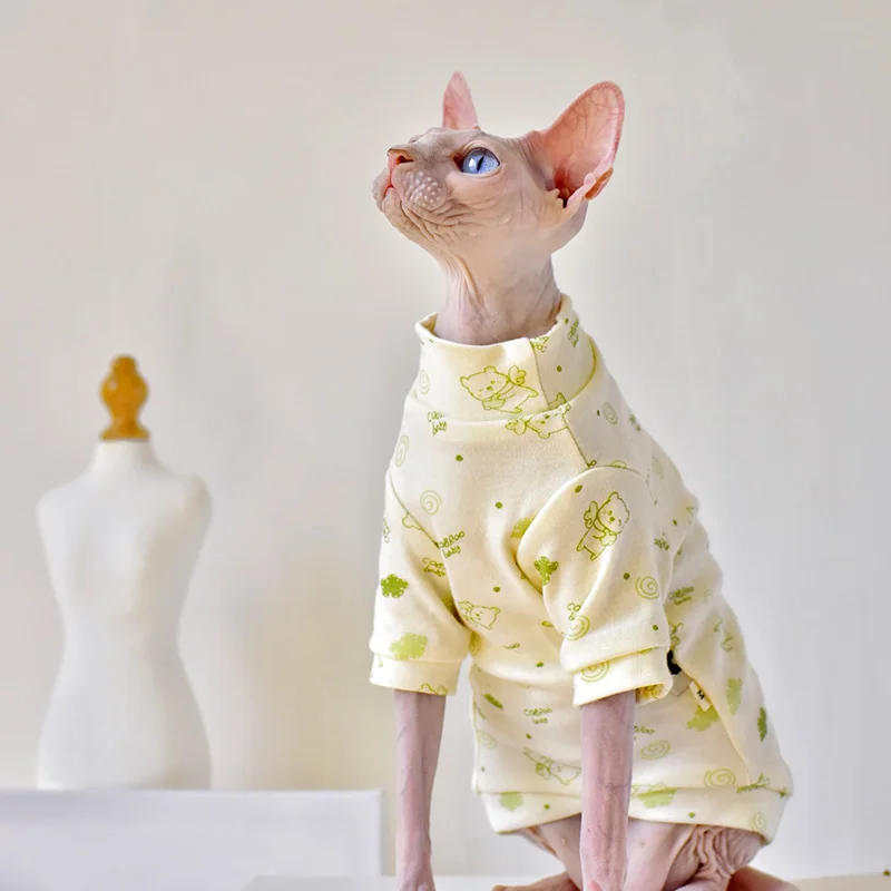 

Cat Clothes Pet Hairless Cat Clothing Baby cotton HomeWear Devon Rex Bottoming Shirt for Sphynx Cat Costume Kitten Outfits