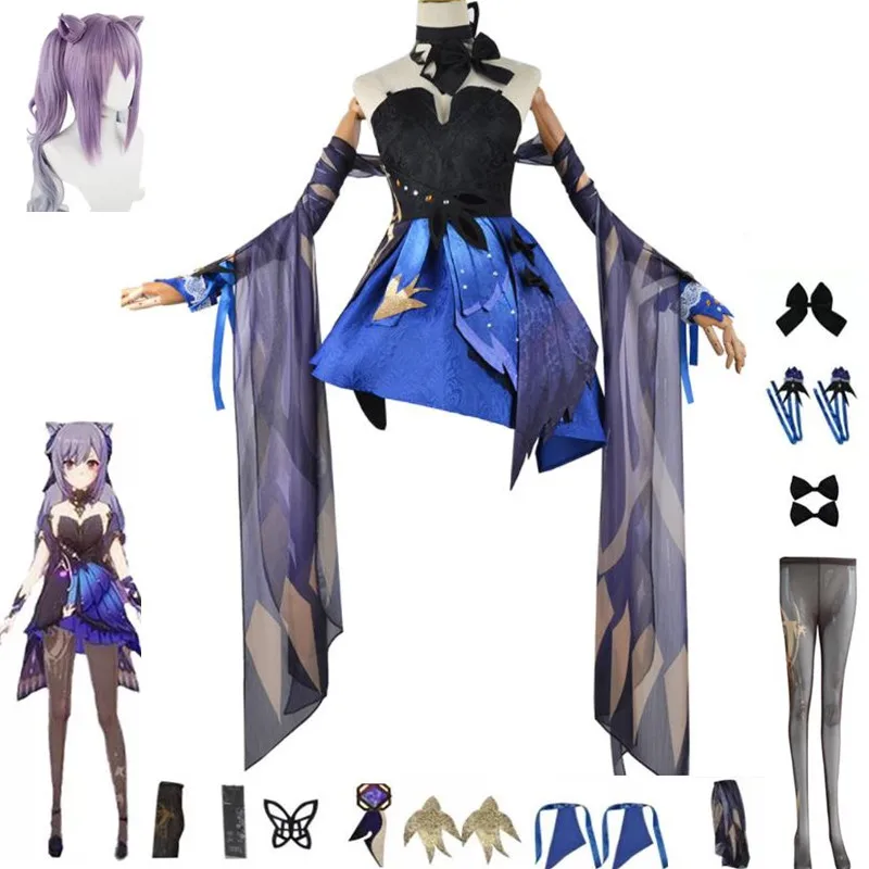 Game Genshin Impact Cosplay Keqing Women Dress Wig Pantyhose Headdress Bowknot Shawl Streamer Accessories Halloween Costume Gift
Game Genshin Impact Cosplay Keqing Women Dress Wig Pantyhose Headdress Bowknot Shawl Streamer Accessories Halloween Costume Gift