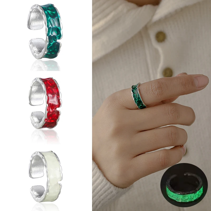Oil Drip Luminous Ring Silver Plate Fluorescent Adjustable Rings for Men Couple Rings Luxury Jewelry Gift
Oil Drip Luminous Ring Silver Plate Fluorescent Adjustable Rings for Men Couple Rings Luxury Jewelry Gift