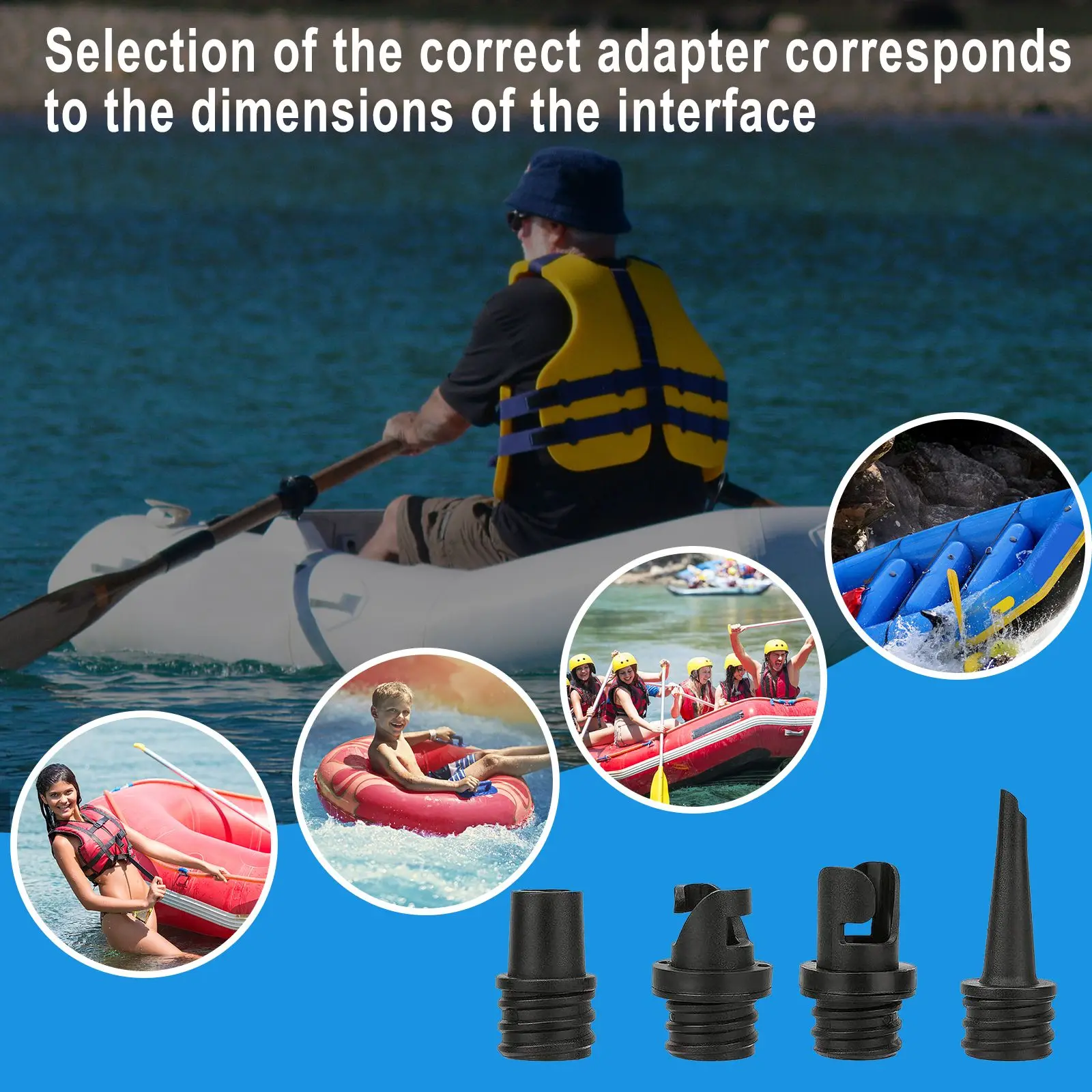 2022 New Adapter SupPump 1Set 4 Nozzles Inflatable Boat Air Valve Nylon+rubber+alloy Tire Paddle Board Adaptor
2022 New Adapter SupPump 1Set 4 Nozzles Inflatable Boat Air Valve Nylon+rubber+alloy Tire Paddle Board Adaptor