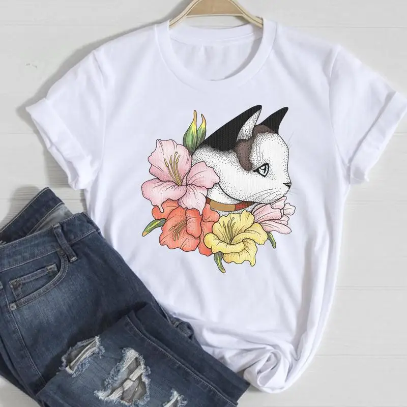Print Trend Women Flower Cat Watercolor 90s T-shirts Cartoon Fashion Mujer Camisetas Top Graphic Tshirt Travel Tee
Print Trend Women Flower Cat Watercolor 90s T-shirts Cartoon Fashion Mujer Camisetas Top Graphic Tshirt Travel Tee