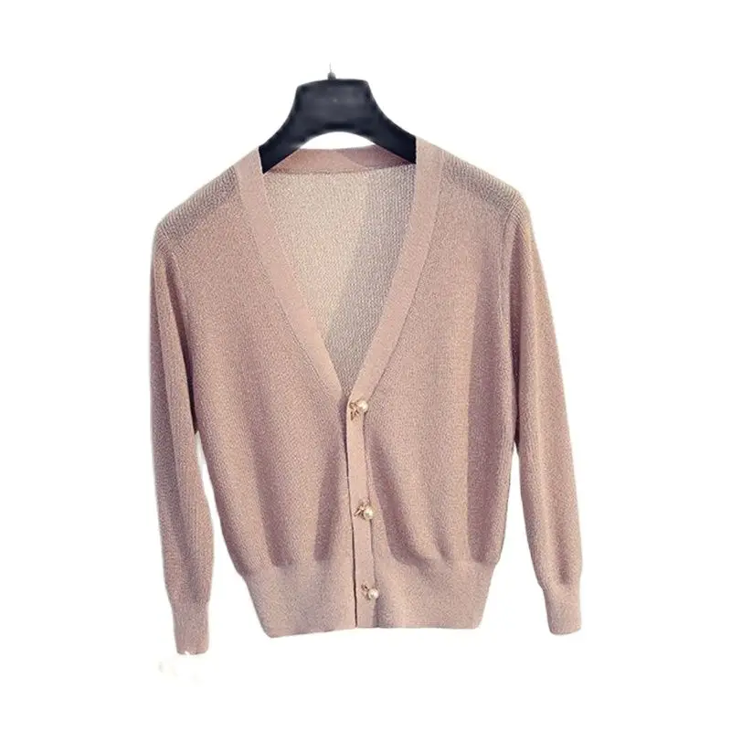 2023 New Knitted Cardigan Jacket Women's Short Sunscreen V-Neck Shawl Bright Silk Outside The Summer Thin Ice Silk Cardigan Tide
2023 New Knitted Cardigan Jacket Women's Short Sunscreen V-Neck Shawl Bright Silk Outside The Summer Thin Ice Silk Cardigan Tide