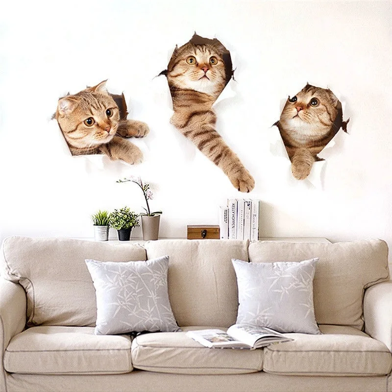 Cat 3D Wall Sticker Bathroom Toilet Room Decoration Wall Decals Sticker Refrigerator Waterproof Poster Home Mural Art Sticker
Cat 3D Wall Sticker Bathroom Toilet Room Decoration Wall Decals Sticker Refrigerator Waterproof Poster Home Mural Art Sticker