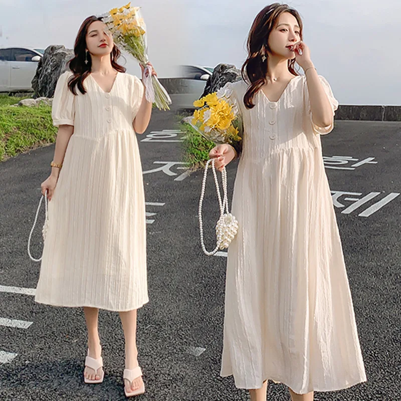 

Summer Clothes For Pregnant Women's Elegant Dress Mid-Length Chiffon Outing Nursing Pregnancy Clothes Maternity Dresses