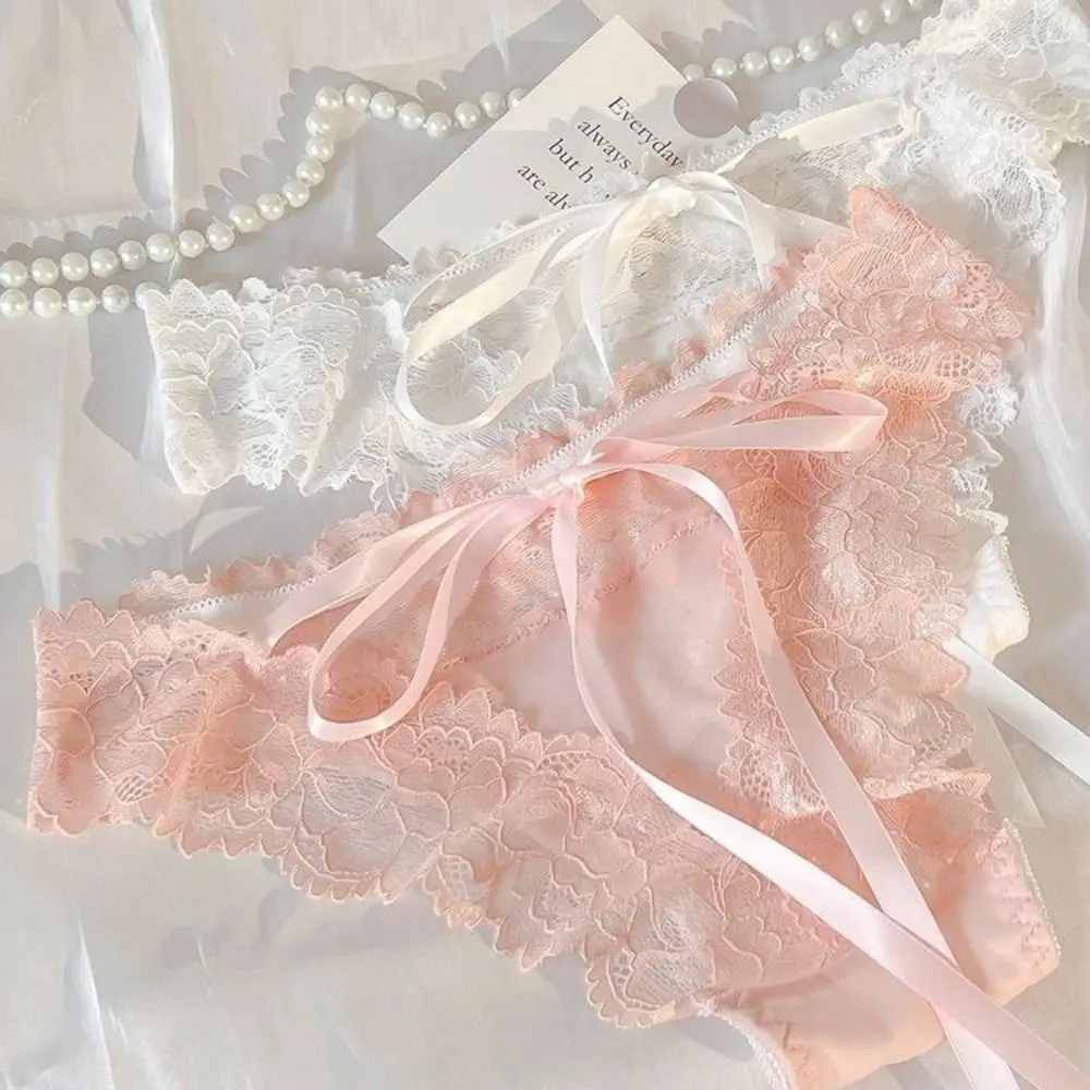 Sexy Bow Lace Panties Comfortable Middle Waist Cotton Crotch Briefs Fashion Solid Color Seamless Female Lingerie
Sexy Bow Lace Panties Comfortable Middle Waist Cotton Crotch Briefs Fashion Solid Color Seamless Female Lingerie