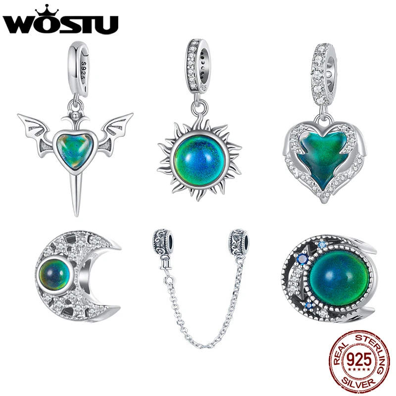 WOSTU 925 Sterling Silver Temperature Change Color Mood Charm Pendants Emotion Stone Moon Heart Bead for DIY Bracelet Necklace
WOSTU 925 Sterling Silver Temperature Change Color Mood Charm Pendants Emotion Stone Moon Heart Bead for DIY Bracelet Necklace