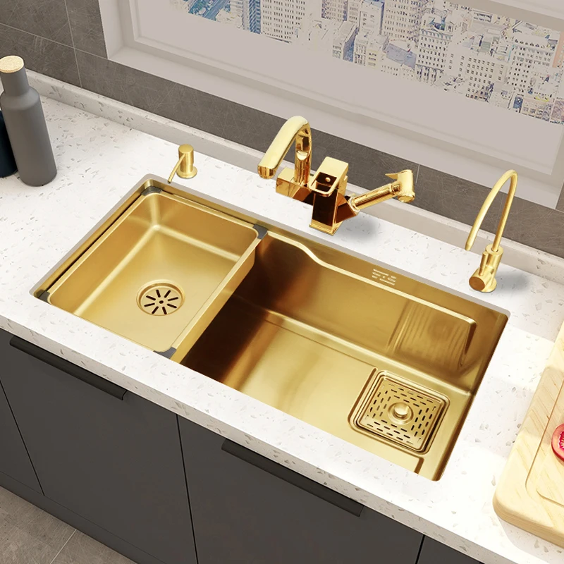 Golden nano sink 304 stainless steel handmade kitchen sink single-slot household sink side hole under-counter basin
Golden nano sink 304 stainless steel handmade kitchen sink single-slot household sink side hole under-counter basin