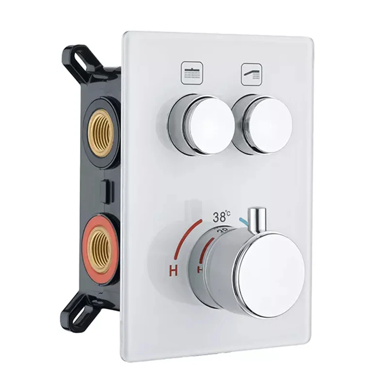 Wall Mounted Tempered Glass Push Button 2 Way Concealed Thermostatic Bath Shower Faucet Mixer Diverter for Bathroom
Wall Mounted Tempered Glass Push Button 2 Way Concealed Thermostatic Bath Shower Faucet Mixer Diverter for Bathroom