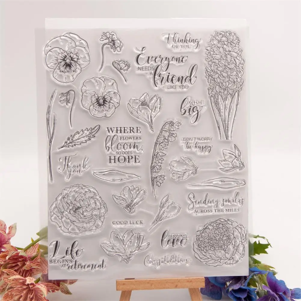 Diy Transparent Floral Stamps Reusable Multipurpose Silicone Seal For Diaries Photo Album Scrapbooks Decor 
Diy Transparent Floral Stamps Reusable Multipurpose Silicone Seal For Diaries Photo Album Scrapbooks Decor