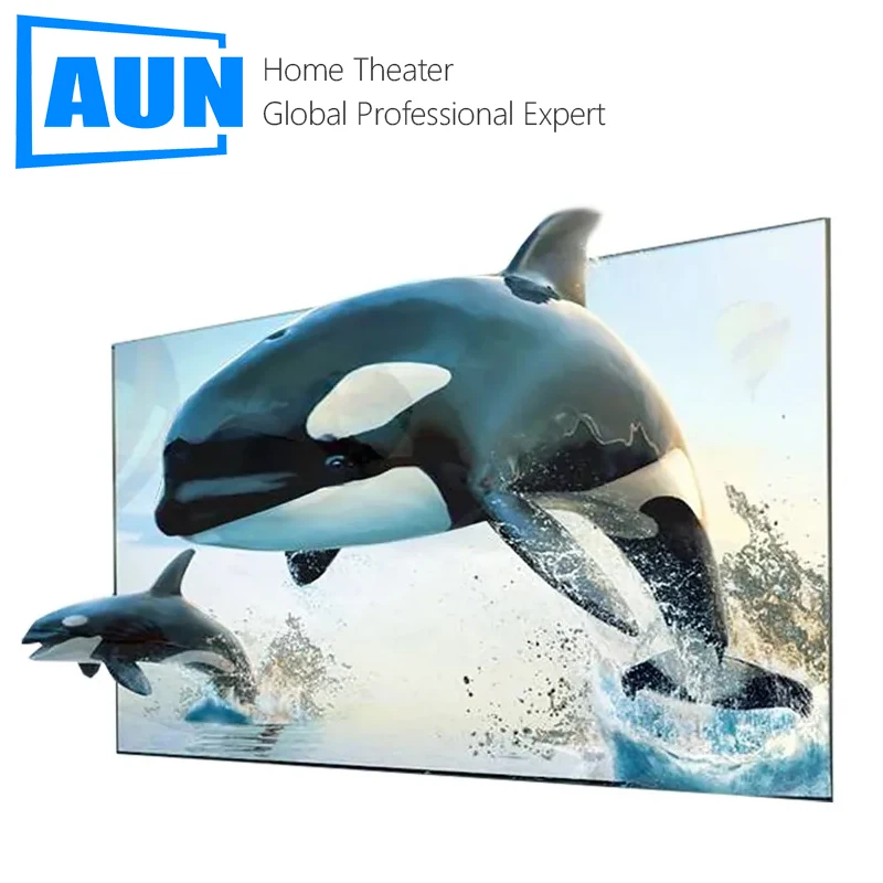 

AUN Anti-Light Projection Screen for DLP LED 1080P 4K Projector Portable Reflective Screen Good at Day Time Use Up to 133 Inch