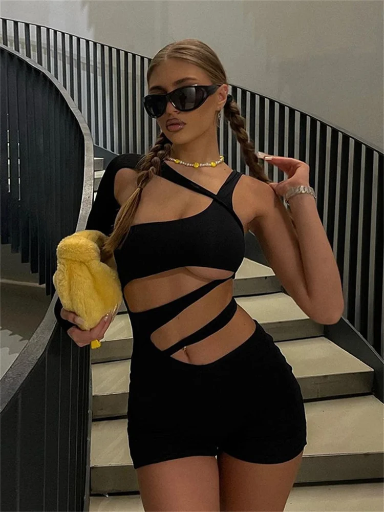 CHRONSTYLE Single Long Sleeve Off Shoulder Playsuits Biker Shorts 2022 Women Hollow Out Jumpsuits Summer Party Clubwear Rompers
CHRONSTYLE Single Long Sleeve Off Shoulder Playsuits Biker Shorts 2022 Women Hollow Out Jumpsuits Summer Party Clubwear Rompers