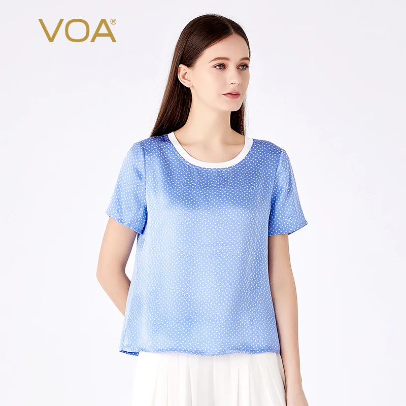 【Seckill】VOA Satin Silk Slight Strech Casual Tops Women Clothing Simple Geometric Pattern Printed Office Ladies T-Shirts BE105
【Seckill】VOA Satin Silk Slight Strech Casual Tops Women Clothing Simple Geometric Pattern Printed Office Ladies T-Shirts BE105
