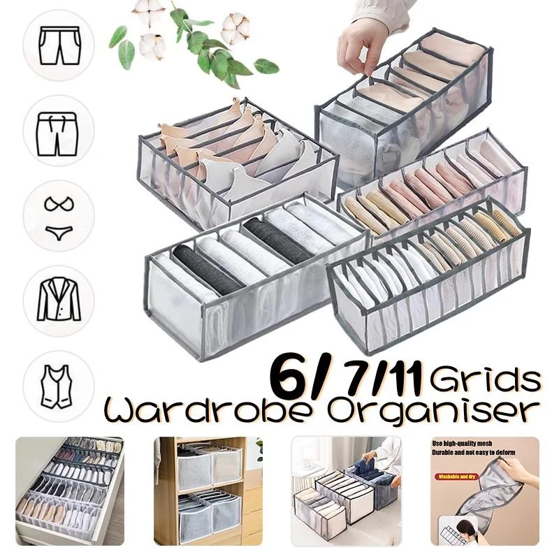 6/7/11Grids New Thickened Closet Organizer Storage Box Underwear Organizers Storage Drawer Organizer Socks Box for Clothes(1 PC)
6/7/11Grids New Thickened Closet Organizer Storage Box Underwear Organizers Storage Drawer Organizer Socks Box for Clothes(1 PC)