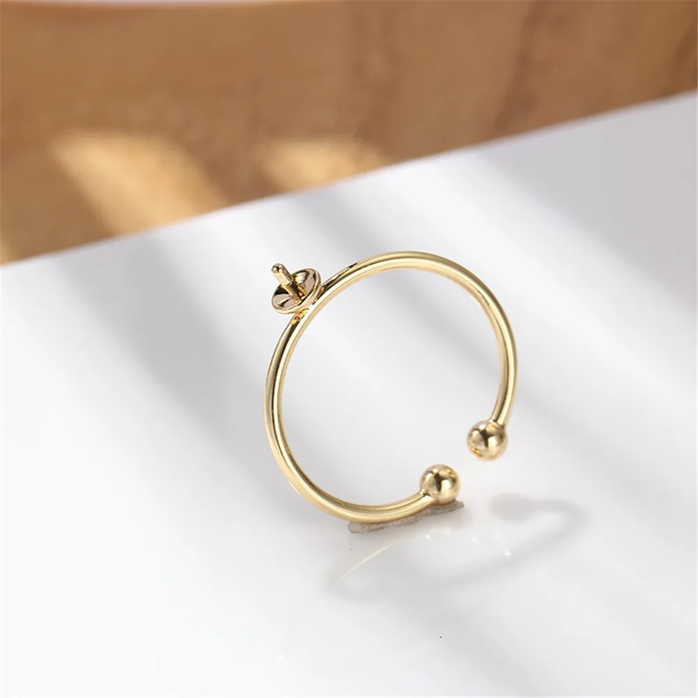 Domestic package 14K gold open pearl ring empty set simple niche design single pearl ring set female DIY accessories
Domestic package 14K gold open pearl ring empty set simple niche design single pearl ring set female DIY accessories