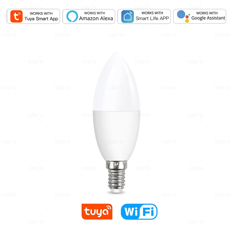 Умная светодиодная лампа-свеча Coolo E14 RGB+CW
Умная светодиодная лампа-свеча Coolo E14 RGB+CW